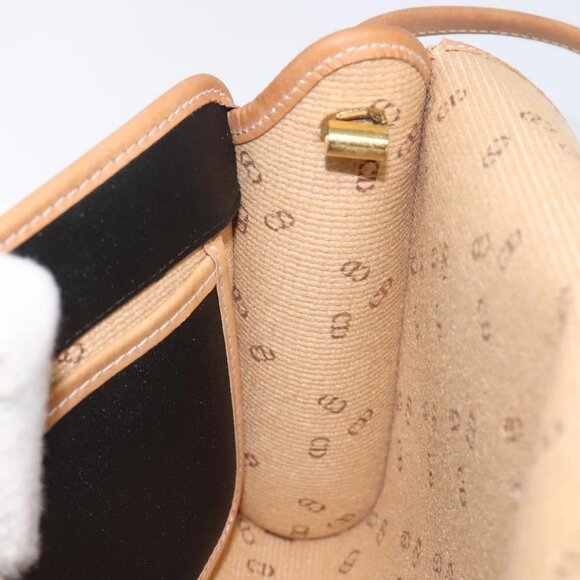 Christian Dior Shoulder Bag PVC Leather Black Gold Auth BA2862 - Picture 12 of 16